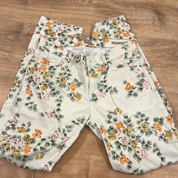 Citizens of Humanity Jeans Womens 4 / 27 Mandy High Waist Beige Denim Floral EUC - Picture 4 of 4